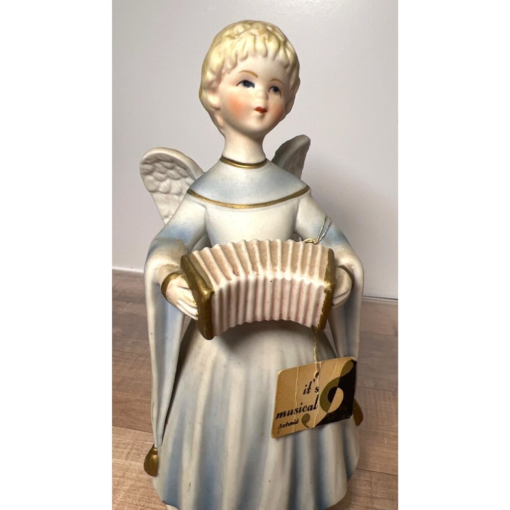 Schmid Musical Angel Figurine With Accordion